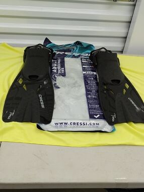 Cressi Adult Black Snorkel Fins.  Men 9-13.